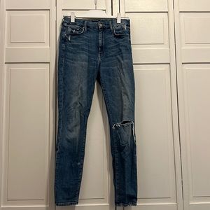 Mother Denim Skinny ripped knee jeans, Size 27